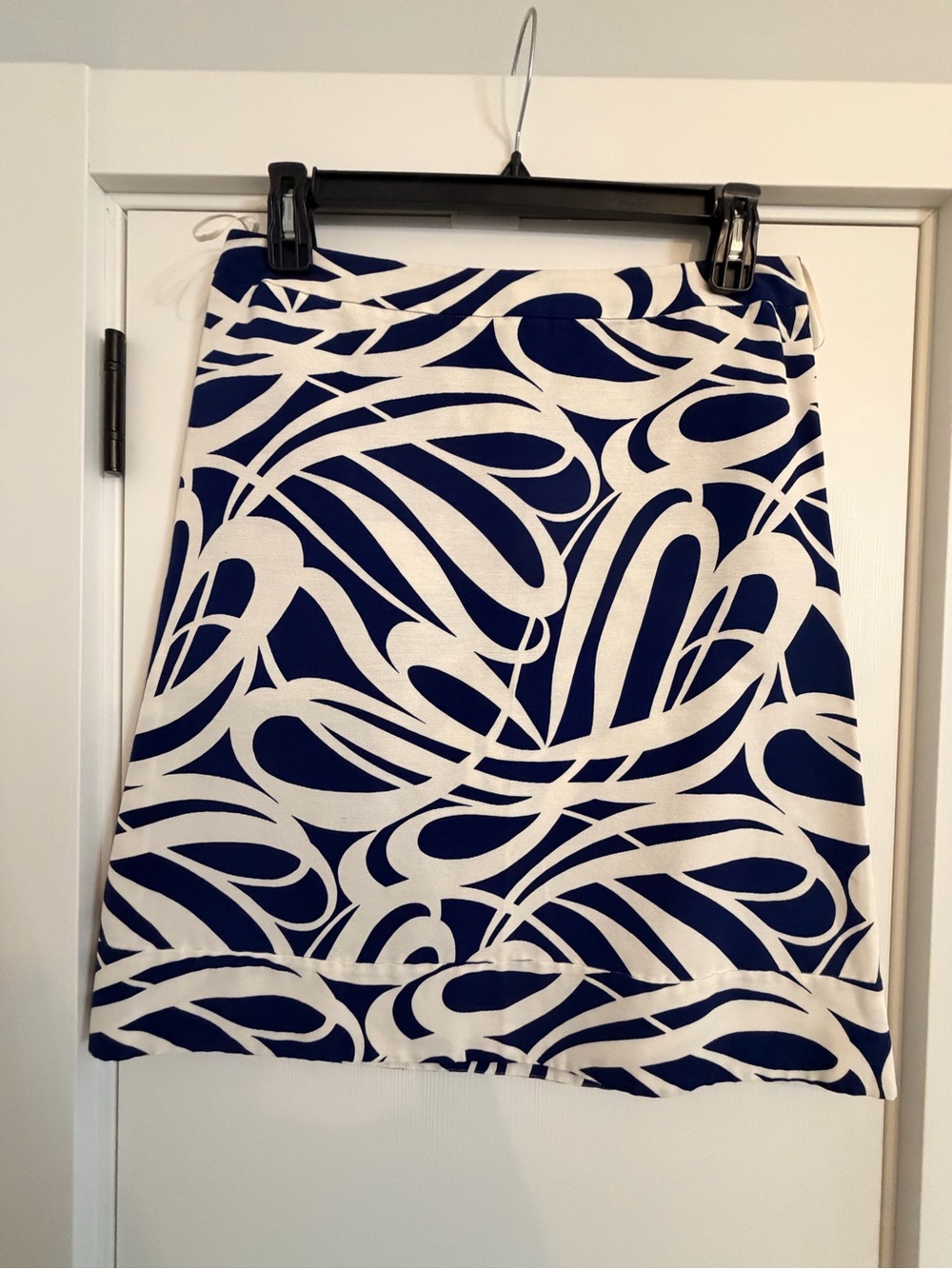 Marni S44 Blue and White Printed A-Line Skirt